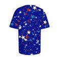 thumbnail image 4 of T-Shirts d'Été Grande Taille pour Femmes, Col Rond Décontracté, Manches Courtes, Imprimé Drapeau, Coupe Ajustée, Hauts Basiques, Tees, Blouses, T-Shirt à Col en V pour Femmes en Liquidation, 4 of 6
