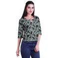 thumbnail image 2 of Moomaya Printed Keyhole Neck Ring Top Casual 3/4th Sleeve Tees Tank Tunic Top, 2 of 5