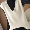 thumbnail image 4 of Women's Deep V - Neck Loose - Fitting Sleeveless Knit Vest - Soft, Versatile for Layering, Available in Multiple Colors, 4 of 4