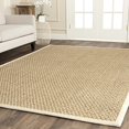 thumbnail image 4 of Safavieh Natural Fiber Collection NF114J Border Basketweave Seagrass Area Rug, 9' x 9' Square, Ivory, 4 of 6