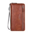 thumbnail image 1 of Mens Long Wallet with External Card Slots Mens Clutch Bag in Soft Leather, 1 of 8