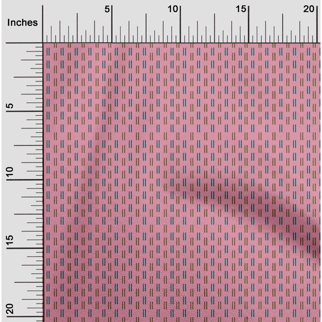 oneOone Cotton Silk Fabric Line Block Printed Craft Fabric BTY 42 Inch Wide