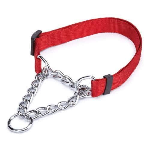 MPP Chain Martingale Dog Collar Choke Style Safety Control Training Pick Color & Size (Red 13" - 18")