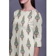 thumbnail image 4 of Bimba Robes Longues Droites pour Femmes Imprimées Manches 3/4 Vêtements Indiens, 4 of 6