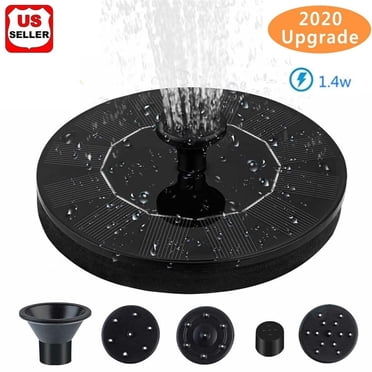 LINKPAL Solar Bird Bath Fountain Pump, Solar Fountain with 4 Nozzle, Free Standing Floating Solar Powered Water Fountain Pump for Bird Bath, Garden, Pond, Pool, Outdoor