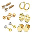 thumbnail image 1 of 12Pcs/set Stainless Steel Ear Studs Unisex Screw Barbell Piercing Earrings Decor, 1 of 5