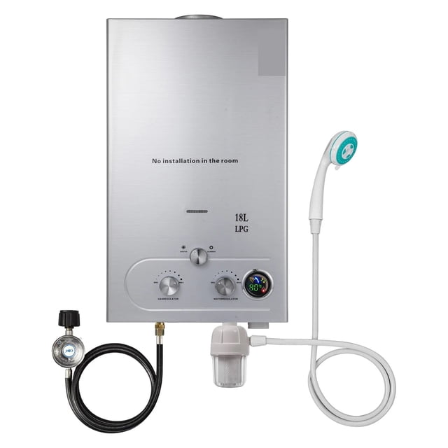 Propane Gas Heater Instant Water Heater 6L/8L/10L/12L/16L/18L Water Heater 36KW Tank Tankless Stainless Steel Water Heater ,Digital Temperature Display