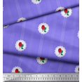 thumbnail image 3 of Rayon de Pomme Tissu Rayé, Feuilles & Rose Imprimé Floral 1 Yard 42 Inch Wide, 3 of 3