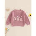 thumbnail image 3 of Wangsaura Family Matching Sweaters Mommy and Me Letter Embroidery Round Neck Knitwear Comfortable Warm Tops, 3 of 8