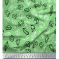 thumbnail image 1 of Soimoi Green Moss Georgette Fabric Crystal Stone Geometric Print Fabric by Yard 42 Inch Wide, 1 of 3