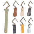 thumbnail image 1 of 7Pcs Tent Clothesline Hooks Leather Button Hooks Leather Hangers Camping Hooks, 1 of 8