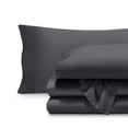 thumbnail image 1 of Bare Home TENCEL™ Sheet Set - Lyocell derived from Eucalyptus - Split King, Forged Iron Gray, 1 of 7