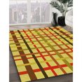 thumbnail image 3 of Ahgly Company Tapis d'Intérieur Ronds Transitionnels Jaunes Lavables à la Machine, 5 Pieds Rond, 3 of 7