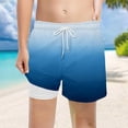 thumbnail image 2 of AWZXDE Shorts For Boys With Gradient Prints Beach Swim Trunks For Kids Summer Pool Party Water Play 5-14 Years Blue, 2 of 4