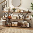 thumbnail image 2 of HOMCOM Table Console de 71 Pouces, Table d'Entrée Industrielle à 3 Niveaux, Brun Rustique, 2 of 10