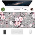 thumbnail image 1 of Extended Gaming Mouse Pad, 35.5x15.75" Non-Slip Oversized Desk Pad Mousepad with Stitched Edges Waterproof Keyboard Mouse Mat Desk Protector for Game, Office and Home, Gray Rose, 1 of 5