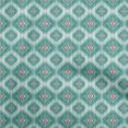 thumbnail image 1 of oneOone Velvet Teal Green Fabric Asian Ikat Craft Projects Decor Fabric Printed By The Yard 58 Inch Wide, 1 of 4