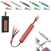 LNGOOR Receiptm 3-in-1 Fast Charging Cable  Retractable Charger 3 in 1 USB Charging Cable  Multi Head Charging Cable  Retractable Phone Universal Chargers 9ft Retractable Data Cable for A