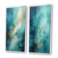 thumbnail image 3 of Designart "Turquoise Calm II" Abstract Landscapes Framed Wall Art Set Of 2 - Teal Landscapes Gallery Wall Frame Set For Home Decor, 3 of 6