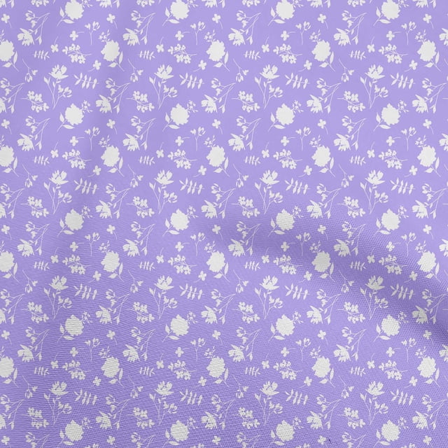 oneOone Polyester Spandex Amethyst Fabric Floral Sewing Material Print Fabric By The Yard 56 Inch Wide