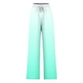 thumbnail image 5 of Pants for Women, Womens Fashionable Striped Printed Drawstring Wide Leg Pants, 5 of 5