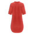 thumbnail image 4 of CHUANK Liquidation Robes d'Été pour Femmes Mode Femmes Grande Taille Uni Coton Lin Col Rabattu Robe-Chemise Ample, 4 of 5