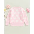 thumbnail image 4 of Chandails Tricotés pour Fille Bébé de la Saint-Valentin, Mignons avec Imprimé de Cœur, Manches Longues, Col Rond, Hauts à Enfiler, 4 of 8