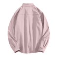 thumbnail image 4 of PMUYBHF Chemise Habillée Noire pour Hommes Coupe Régulière Automne Hiver Décontractée Col à Revers Manches Longues Vacances Extérieur, 4 of 5