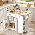 thumbnail image 2 of HOMCOM Mobile Kitchen Island with Charging Station, Drop Leaf Kitchen Cart, 2 of 10