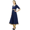 thumbnail image 2 of Bimba Kurti Anarkali pour Femmes avec Bordure Dorée Robe Vêtements Indiens Kurta pour Dames, 2 of 6