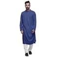 thumbnail image 1 of Atasi Kurta Long pour Hommes Col Mandarin Uni Drapé Vêtements, 1 of 7