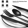 thumbnail image 3 of 24 Pieces Black Silverware Set, Black Flatware Set, Food-Grade Stainless Steel Cutlery Set for 4, Tableware Eating Utensils, Mirror Finished, Dishwasher Safe, 3 of 7