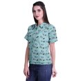 thumbnail image 2 of Moomaya Chemise à Manches Mi-Longues Imprimée pour Femmes, Col Boutonné, Haut Décontracté, 2 of 5