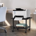 thumbnail image 4 of Patiojoy 2-Tier Rolling Under Desk Printer Cart with 2 Storage Shelves Printer Stand for home office Black, 4 of 7