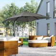 thumbnail image 2 of Outsunny 8'x8' Square Patio Hanging Offset Umbrella w/ Cross Base Grey, 2 of 10