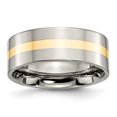 thumbnail image 1 of Titane 14k Incrustation Jaune Plat 8mm Poli Anneau 10 Taille, 1 of 6