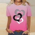 thumbnail image 2 of Dealovy Haut pour Femmes Décontracté T-Shirts à Manches Courtes Été Ample Mignon Tunique à Imprimé Graphique Dégradé, 2 of 4