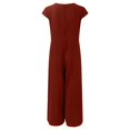 thumbnail image 5 of HBFAGFB Combinaison pour Femmes Col Ras du Cou à Fermeture Éclair Manches Courtes Ample et Légère Barboteuses Rouge Taille g, 5 of 5