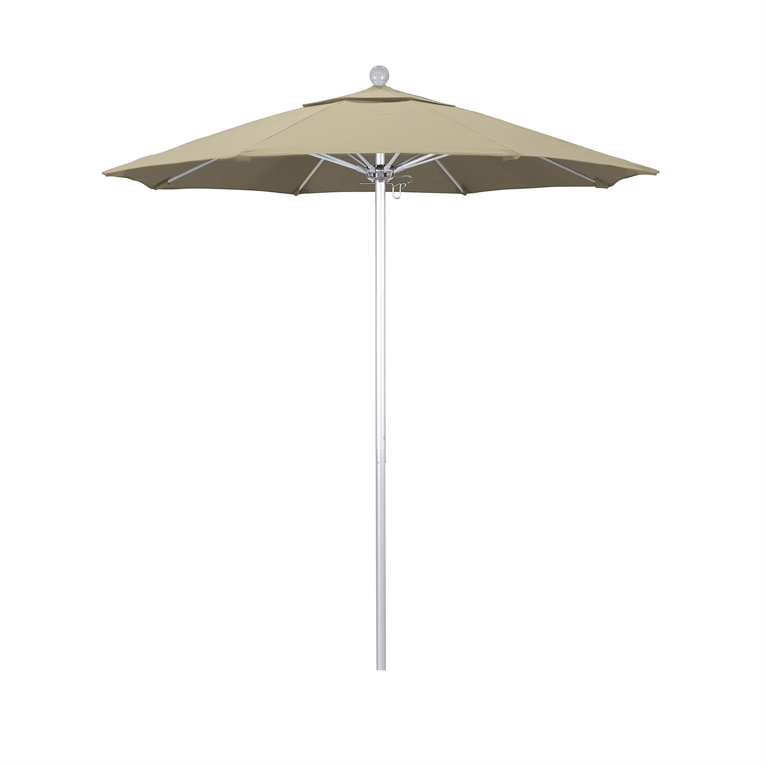 California Umbrella Venture Parasol de Marché Argenté de 7,5 Pieds en Beige