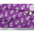thumbnail image 2 of Soimoi Poly Georgette Fabric Leaves & Floral Block Printed Fabric 1 Yard 42 Inch Wide, 2 of 3
