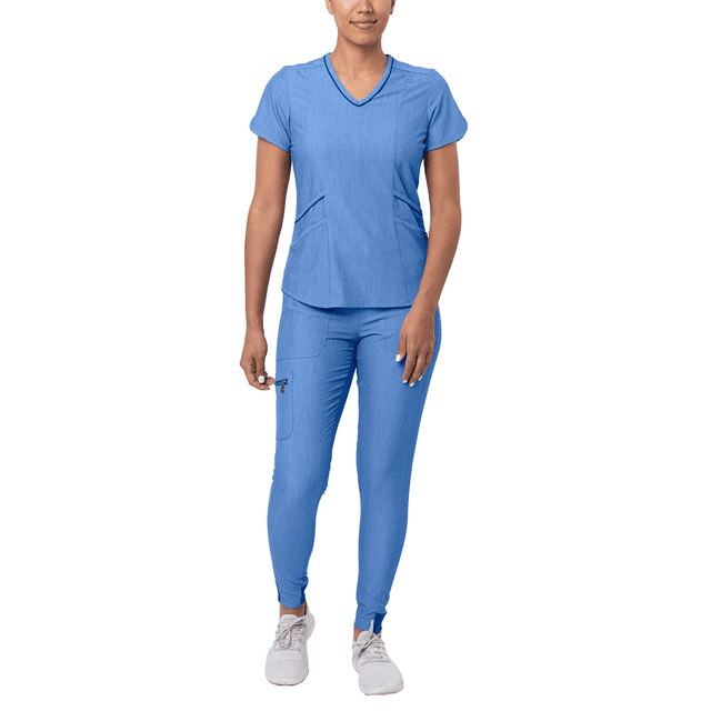 Adar Pro Women's Sweetheart V-Neck Scrub Set, Heather, Sizes XS-XXXL