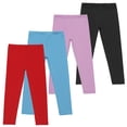 thumbnail image 4 of YUNAFFT Girls Stretchy Soft Leggings 3-12Y 4-Pack Lycra Spandex Pure Color Breathable Base Layer Pants, 4 of 9