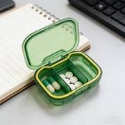 3Pcs Pill Organizer Box! Yannianjz Moisture Proof Mini Weekly Pill Case, 3 Grid Portable Medicine Holder, Small Travel Pill Container, Removable Compartments for Vitamins