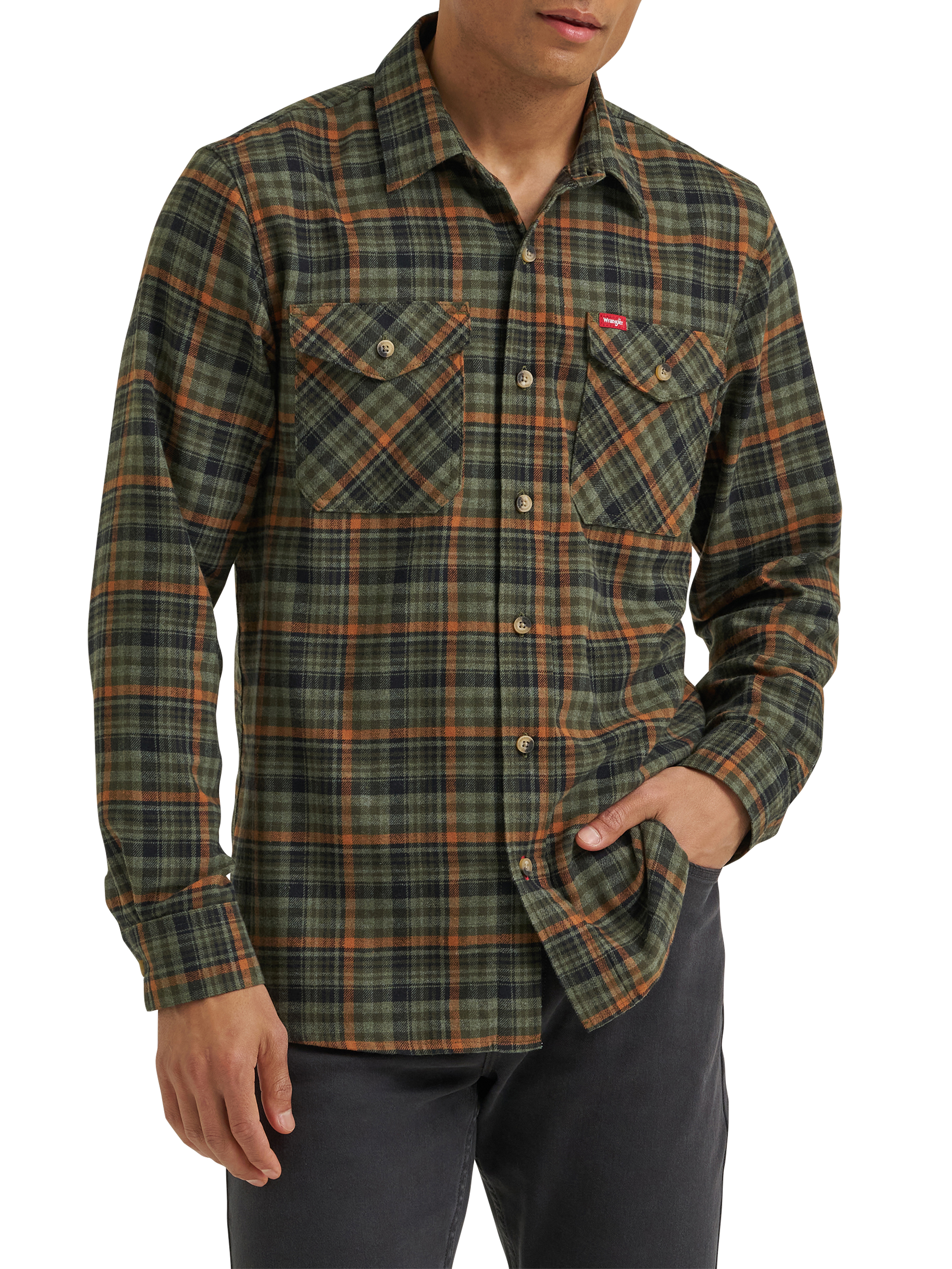 Chemise à manches longues à carreaux pour hommes Wrangler®