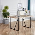 thumbnail image 1 of Noble House 55 inch minimalist retro rectangular wood grain dining table,Black,Wood, 1 of 10