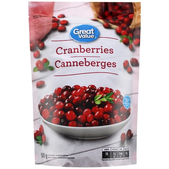 Great Value Frozen Cranberries, 600 g