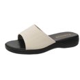 thumbnail image 4 of LSLJS Womens Flat Sandals Women's Foreign Trade Plus-size Casual Wedge-shaped Solid Color Fish Mouth Slippers, 4 of 7