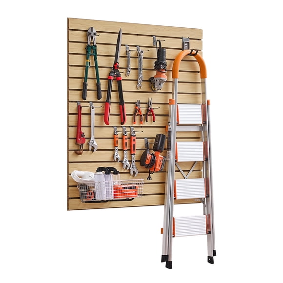 VEVOR Panneau de Mur à Lattes 4 x 4 Pi en MDF Naturel pour Garage avec Design Modulaire