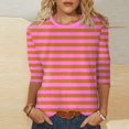 thumbnail image 1 of Hauts pour Femmes Chemises Mi-Longues Manches Trois Quarts Chemises Graphiques T-Shirts T-Shirts Décontractés Hauts Tunique à Col Rond Femmes Haut Chemises à Manches Longues Course Chemise à Manches Longues Femmes Courte Femmes Ample, 1 of 3