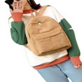 thumbnail image 3 of Women Corduroy Backpack Travel Rucksack Handbag School Bag, 3 of 3